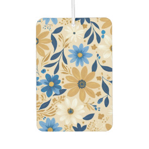 blue and gold floral car air freshener