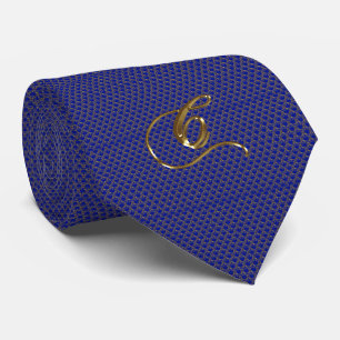 Blue and Gold Flourish Men's Tie
