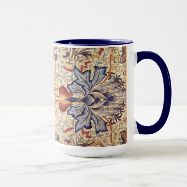 Blue And Gold Flowers Mug (Right)