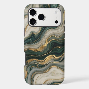 Blue and Gold Fluid Marble Abstract Art