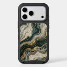 Blue and Gold Fluid Marble Abstract Art