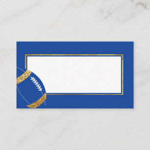 Blue and Gold Football Wedding Place Card