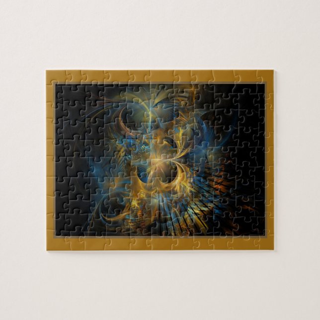 Blue And Gold Fractal Jigsaw Puzzle (Horizontal)