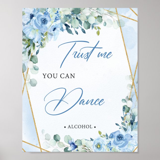 Blue and gold frame Trust me you can dance Poster (Front)