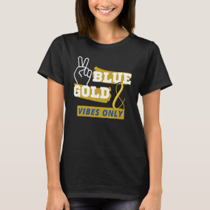 Blue And Gold Game Day Group  For High School Foot T-Shirt