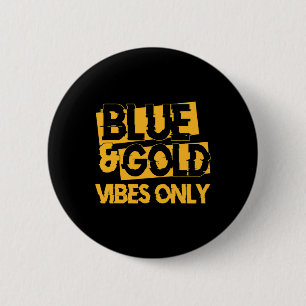 Blue And Gold Game Day Group For High School Footb 6 Cm Round Badge