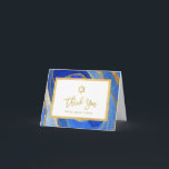 Blue and Gold Geode | Bat Mitzvah or Bar Mitzvah Thank You Card<br><div class="desc">These beautiful Bar Mitzvah or Bat Mitzvah thank you cards feature a painted geode look background,  with various shades of blue and faux gold accents and frame. Trendy modern faux gold script typography and a matching Star of David also appear.</div>