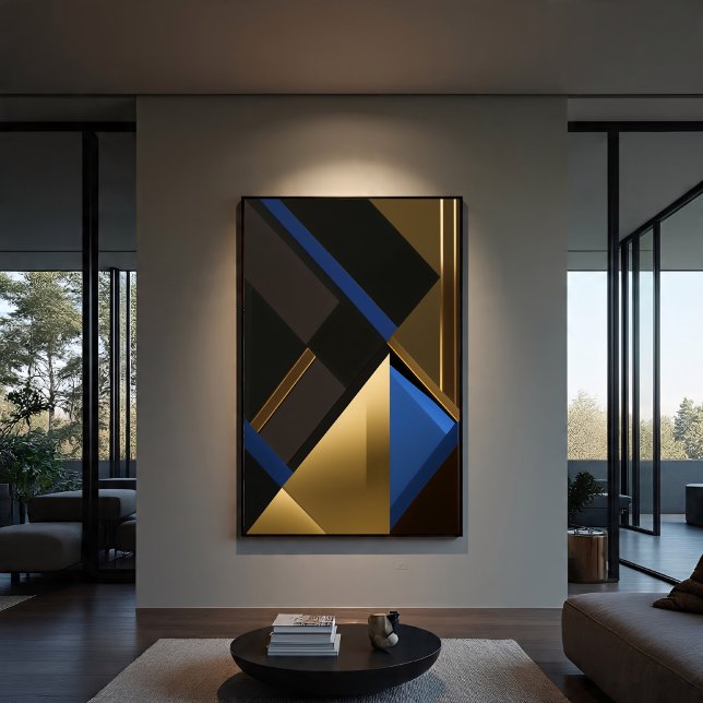 Blue and Gold Geometry Canvas Print (Creator Uploaded)