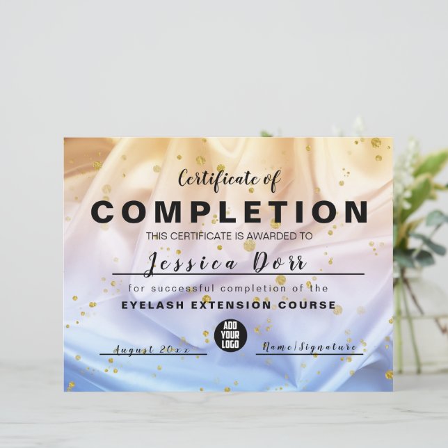 Blue and Gold Glitter Award Certificate (Standing Front)