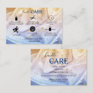 Blue and Gold Glitter Jewellery Care Business Card