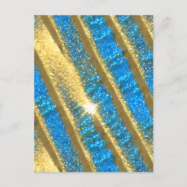 Blue and Gold Glitter Pattern Postcard (Front)