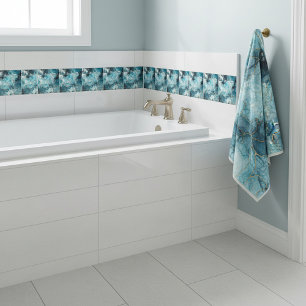 Blue and gold glittery marble  tile