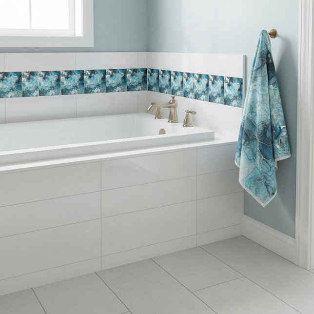 Blue and gold glittery marble  tile (Creator Uploaded)