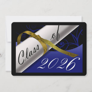 Blue and Gold Graduation Announcement