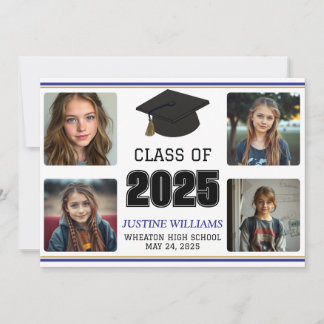 Blue and Gold Graduation Announcement