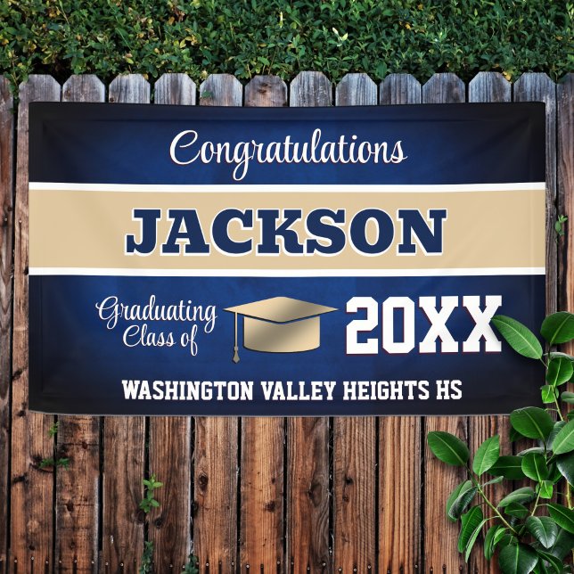 Blue and Gold Graduation Party Banner (Creator Uploaded)