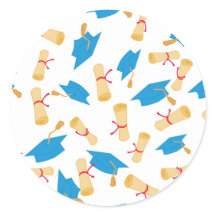 Blue and Gold Graduation Sticker