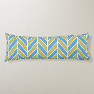 Blue And Gold Herringbone Body Cushion