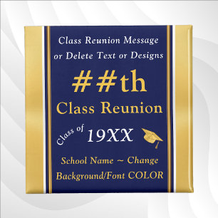 Blue and Gold, Inexpensive Class Reunion Gifts Magnet