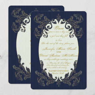 Blue and Gold  Invitation