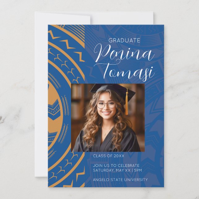 Blue and Gold Invitation (Front)