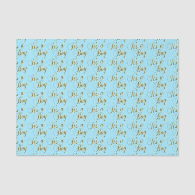 Blue and Gold It's a Boy | Baby Tissue Paper (Front)