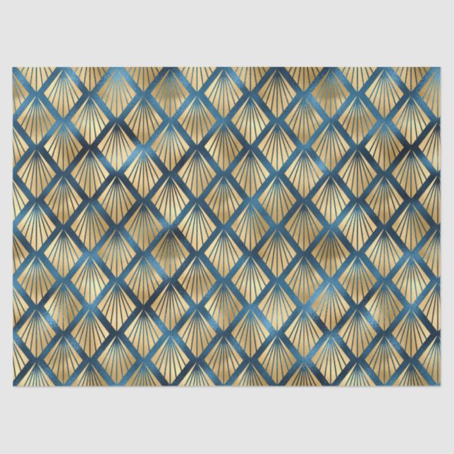 Blue and Gold Leopard Series Design 10 Tissue Paper (Front)
