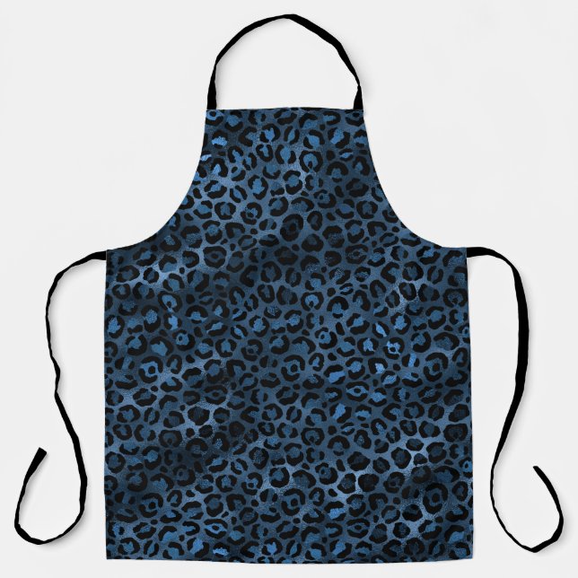 Blue and Gold Leopard Series Design 3 Apron (Front)