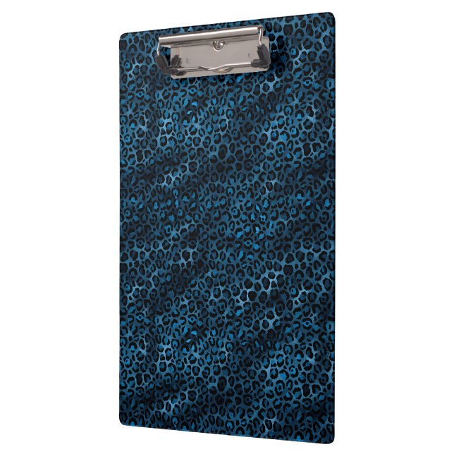Blue and Gold Leopard Series Design 3 Clipboard (Left)