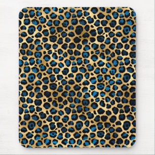 Blue and Gold Leopard Series Design 4 Mouse Mat