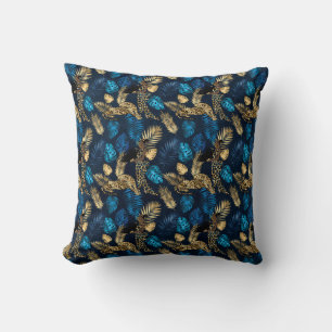 Blue and Gold Leopard Series Design 8 Cushion