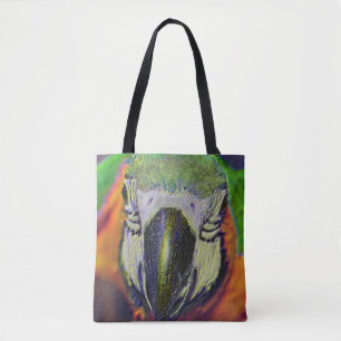 Blue And Gold Macaw Face Parrot Art Tote Bag