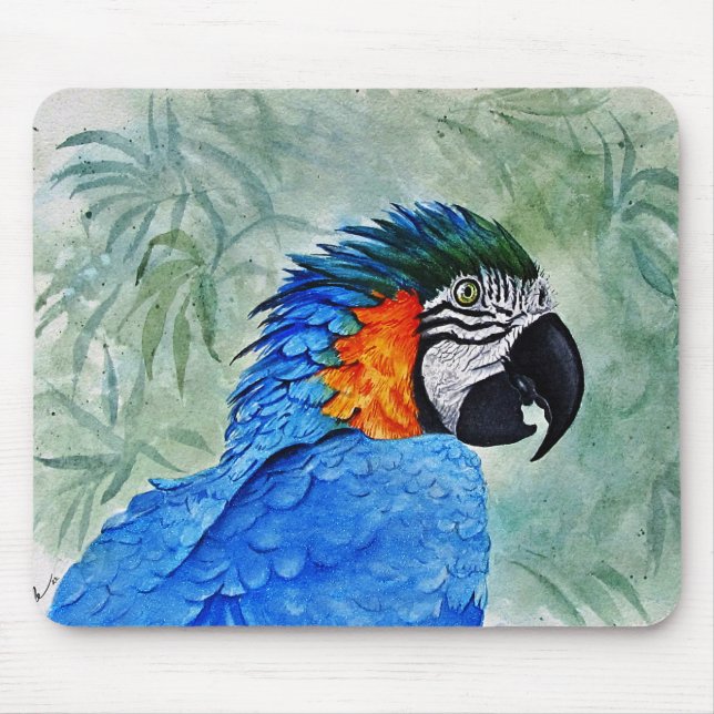 Blue and Gold Macaw Mouse Mat (Front)