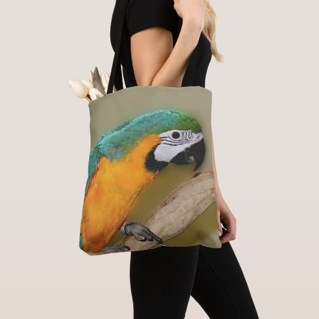 Blue And Gold Macaw Parrot Animal  Tote Bag (Close Up)