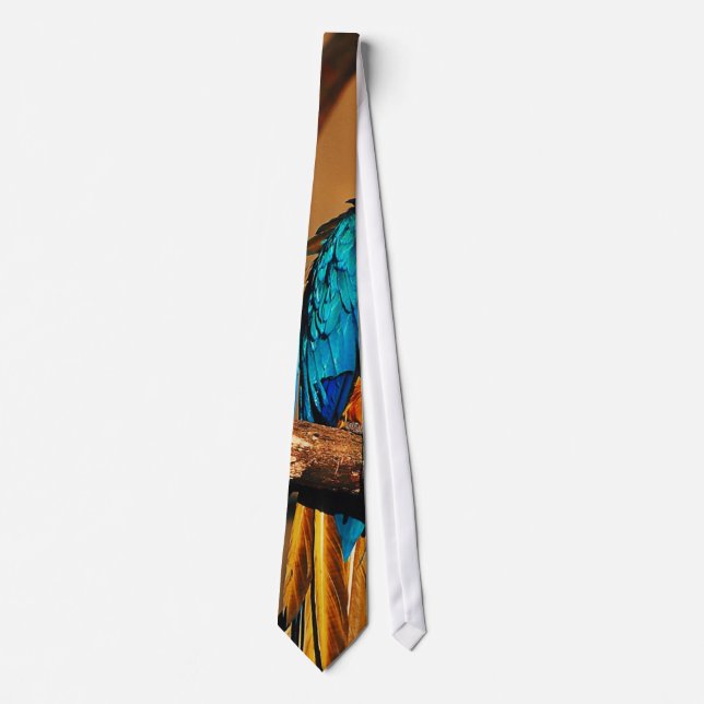 Blue and gold macaw parrots Tie (Front)
