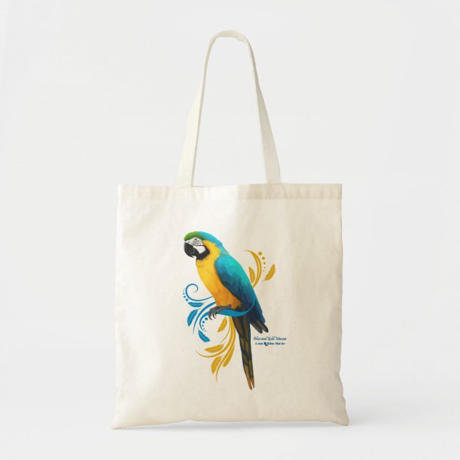 Blue and Gold Macaw Tote Bag (Front)