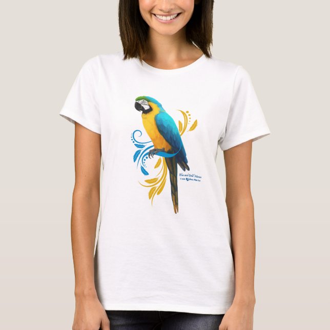 Blue and Gold Macaw Tshirt (Front)