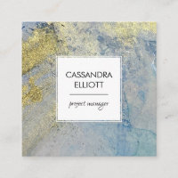 Blue and Gold Marble Abstract Liquid Art