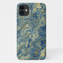 Blue and gold marble