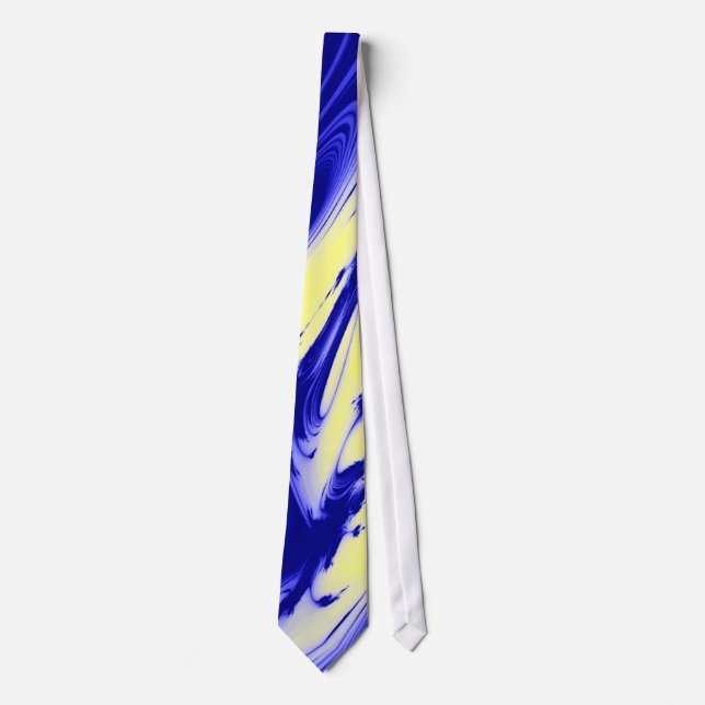 Blue and Gold Marble Designer Neck Tie (Front)
