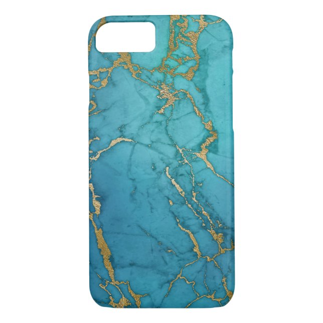 Blue and Gold Marble Elegant Modern Print Case-Mate iPhone Case (Back)