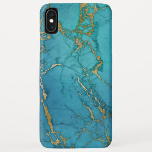 Blue and Gold Marble Elegant Modern Print iPhone XS Max Case