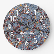 Blue and Gold Marbled Paper with Name