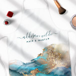 Blue And Gold Modern Art Liquid Watercolor Ink Apron<br><div class="desc">Blue And Gold Modern Art Liquid Watercolor Ink Apron.  Perfect for makeup artists,  hair stylists,  cosmetologists,  and more!</div>