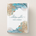 Blue And Gold Modern Art Liquid Watercolor Ink