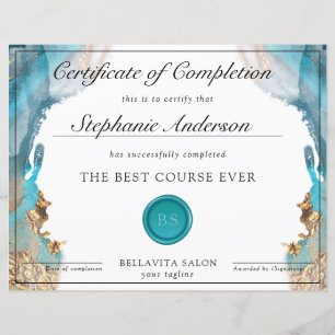 Blue And Gold Modern Liquid Watercolor Award