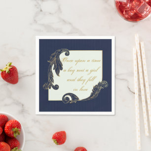 Blue and Gold Napkin