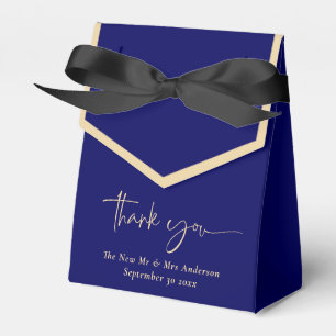 Blue and Gold Newlywed Wedding Thank You Favour Box
