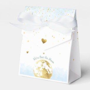 Blue and Gold Over the Moon Baby Shower Favour Box