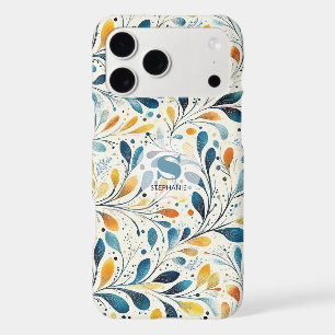 Blue and Gold Paisley Leaf Pattern (2)